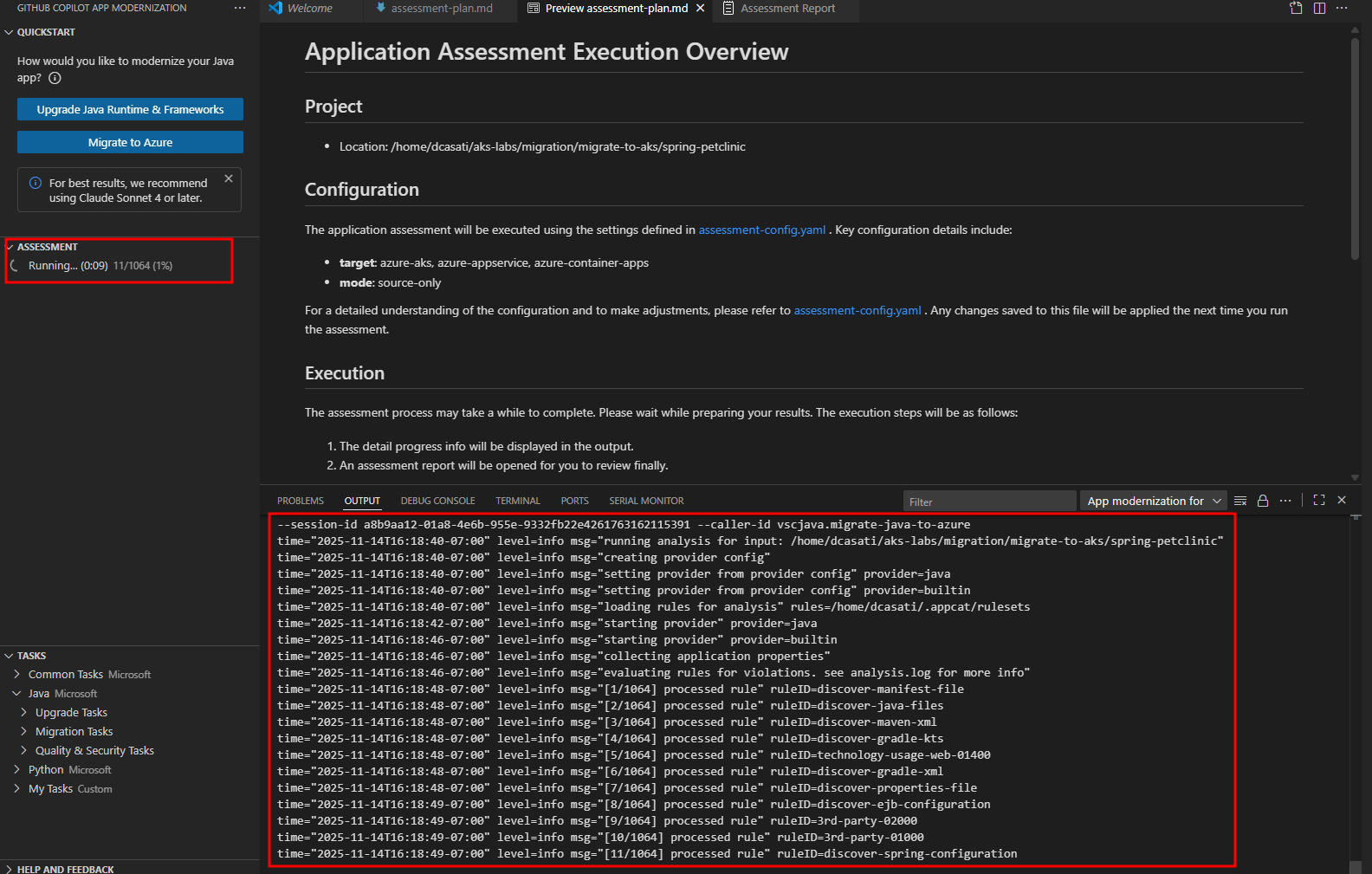 Assessment Rules Terminal