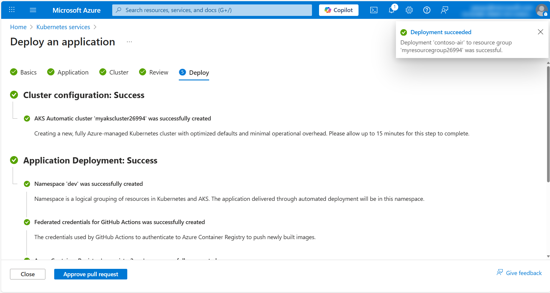 Automated Deployment success