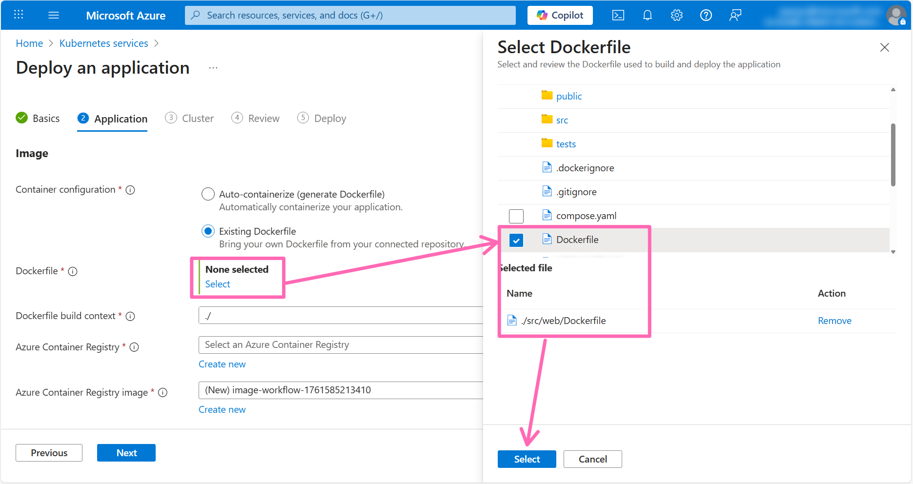 Container image build context