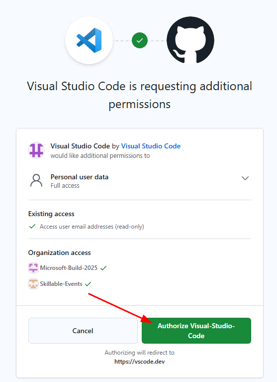 GitHub Authorization Screen